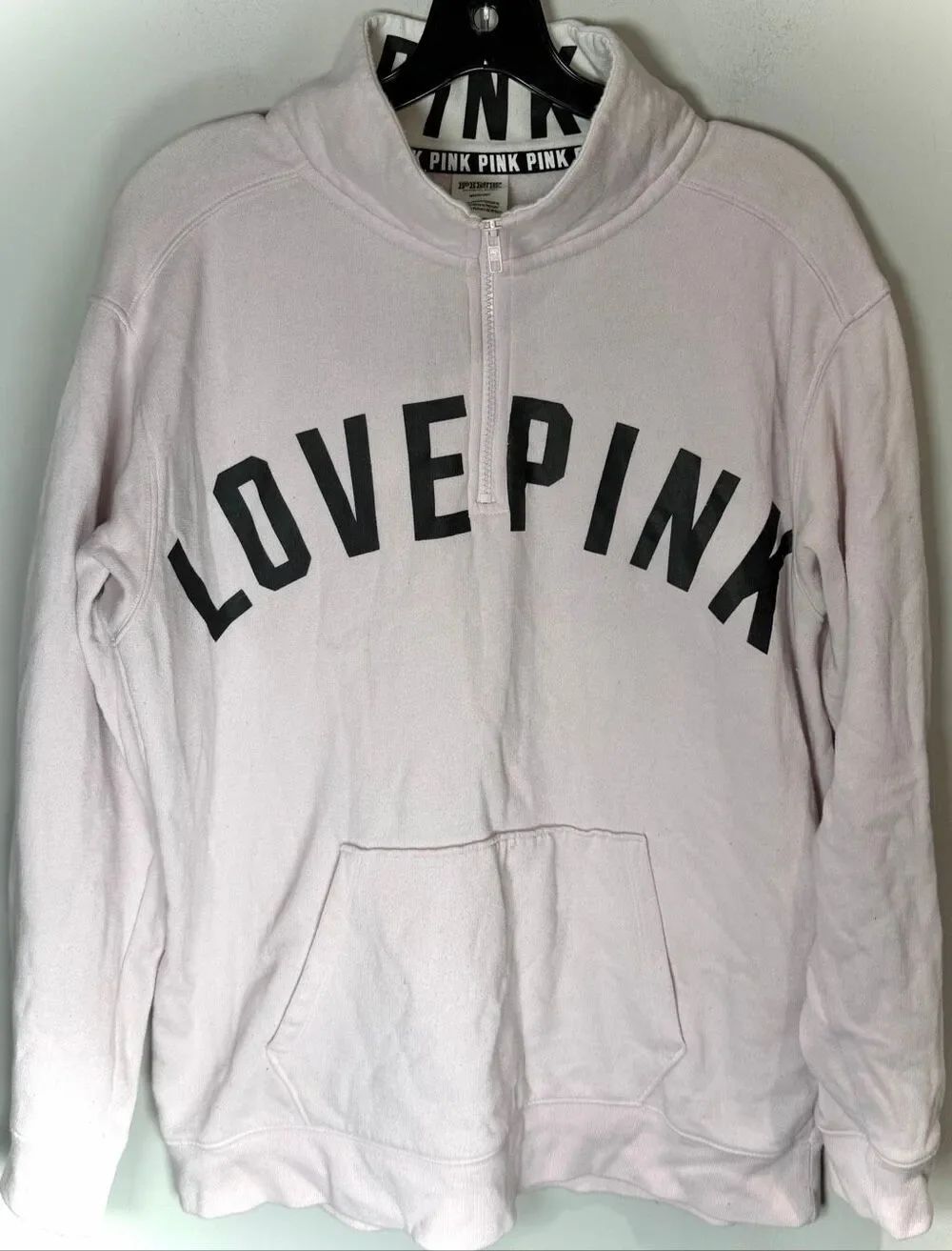 PINK quarter zip size Medium